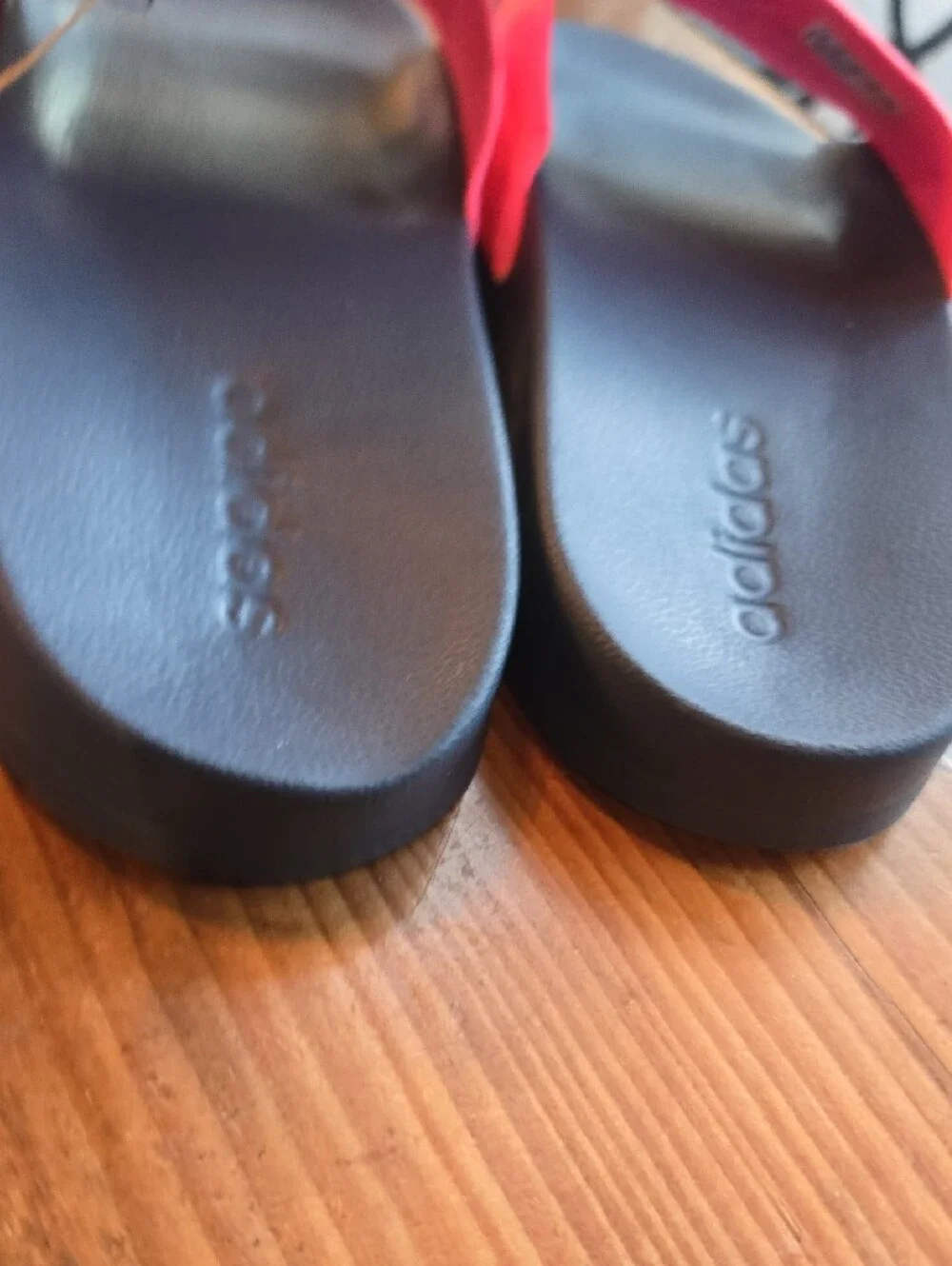 adidas Kids Neon Pink and Navy Slide Sandals Nwt Sz 6 Kids Women